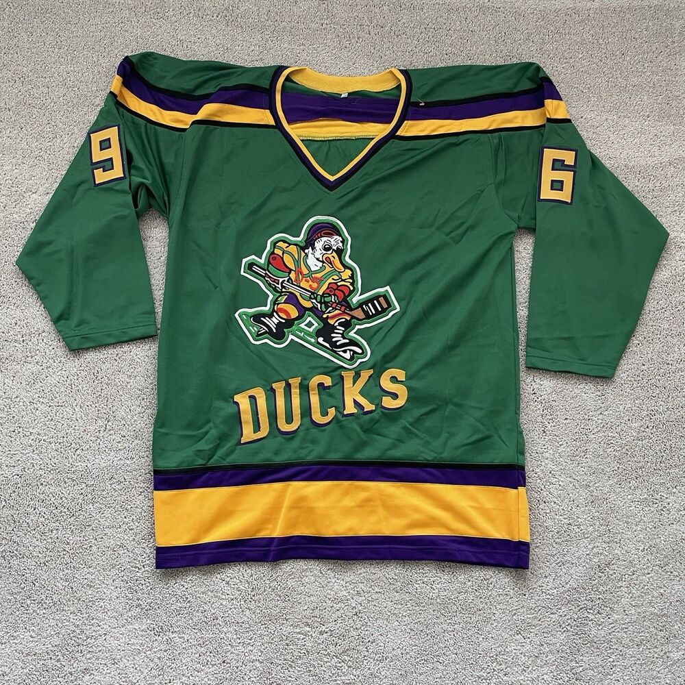 Unsigned Custom Anaheim Mighty Ducks #96 Charlie Conway Hockey Jersey Men’s XL